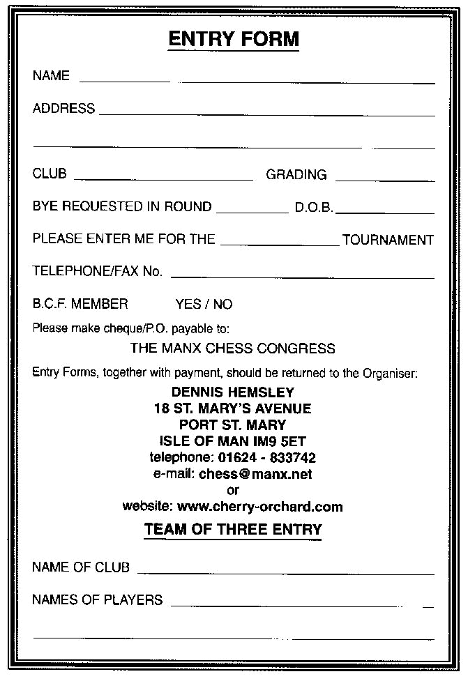 Monarch Insurance Entry Form